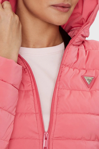 Guess Solid Regular Fit Çıkarılabilir Kapüşonlu V4YL04WF3X0 Bayan Mont V4YL04 WF3X0 G65P PEMBE - 4