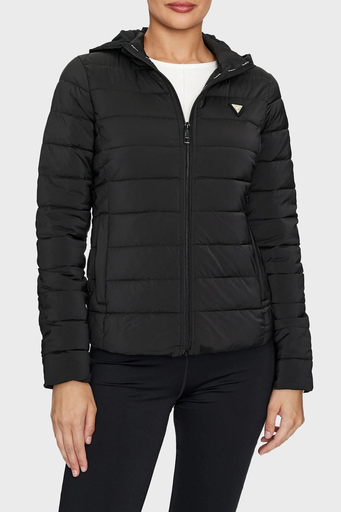 Guess Solid Regular Fit Çıkarılabilir Kapüşonlu V4YL04WF3X0 Bayan Mont V4YL04 WF3X0 JBLK SİYAH - 1