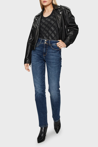 Guess Ss Cn 4G Allover Pamuklu Slim Fit W3BI53J1314 Bayan T Shirt W3BI53 J1314 JBLK SİYAH - 3