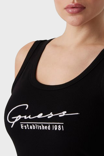 Guess Sunflower % 100 Pamuk Slim Fit Logolu Mini V5GK06K8RT2 Bayan Elbise V5GK06 K8RT2 JBLK SİYAH - 4