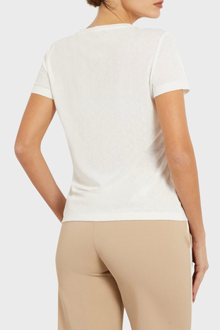 Guess - Guess Talia Logolu Streç Bisiklet Yaka V4GI15KC6O0 Bayan T Shirt V4GI15 KC6O0 P0GF EKRU (1)