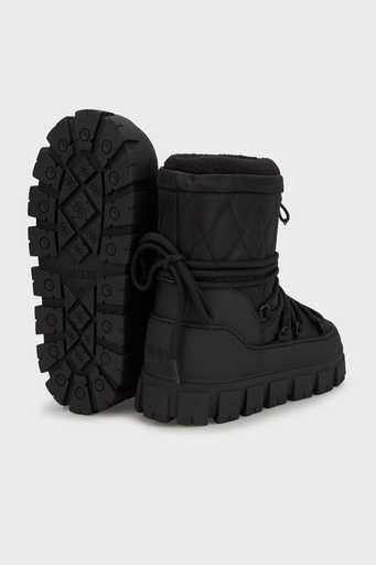 Guess Uniques Logolu Yumuşak Tüylü Bağcıklı FLFUNIFAB10 Bayan Kar Botu FLFUNI FAB10 BLACK SİYAH - 4