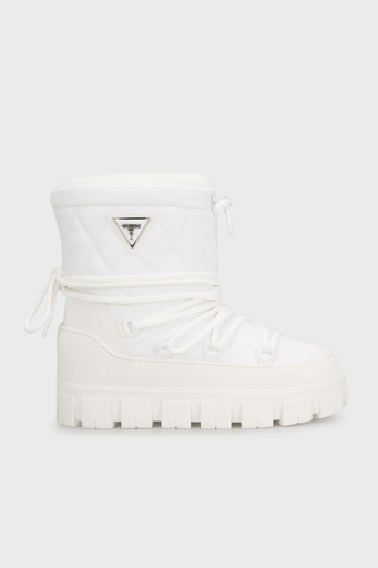 Guess Uniques Logolu Yumuşak Tüylü Bağcıklı FLFUNIFAB10 Bayan Kar Botu FLFUNI FAB10 WHITE BEYAZ - 1
