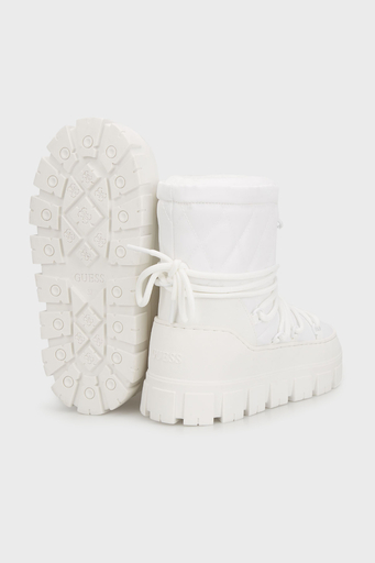 Guess Uniques Logolu Yumuşak Tüylü Bağcıklı FLFUNIFAB10 Bayan Kar Botu FLFUNI FAB10 WHITE BEYAZ - 5