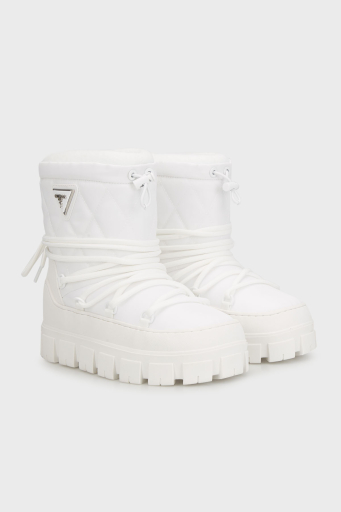 Guess Uniques Logolu Yumuşak Tüylü Bağcıklı FLFUNIFAB10 Bayan Kar Botu FLFUNI FAB10 WHITE BEYAZ - 2