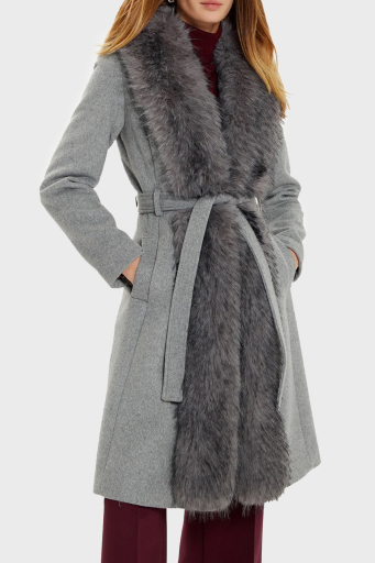 Marciano by Guess Valerie Yün Karışımlı Regular Fit Çıkarılabilir Yakalı 4BGL099957 Bayan Kaban 4BGL09 9957Z FJ5A GRİ - 8