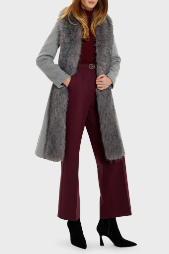 Marciano by Guess Valerie Yün Karışımlı Regular Fit Çıkarılabilir Yakalı 4BGL099957 Bayan Kaban 4BGL09 9957Z FJ5A GRİ - 9