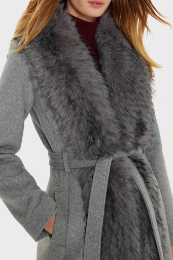Marciano by Guess Valerie Yün Karışımlı Regular Fit Çıkarılabilir Yakalı 4BGL099957 Bayan Kaban 4BGL09 9957Z FJ5A GRİ - 12
