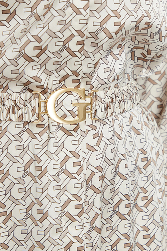 Guess Veronica Desenli Regular Fit Mini W5RK40WF1T2 Bayan Elbise W5RK40 WF1T2 P1KZ BEJ - 4