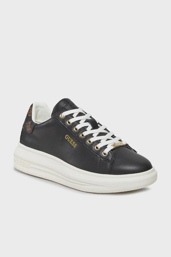 Guess Vibo Logolu Hakiki Deri Sneaker ı FL8VIBLEA12 Bayan Ayakkabı FL8VIB LEA12 BLKBR SİYAH - 2