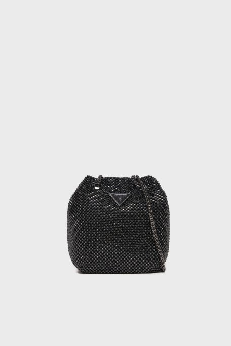 Guess Zalina Zincir Askılı Taşlı Mini HWRB9350750 Bayan Çanta HWRB93 50750 BLA SİYAH - 6