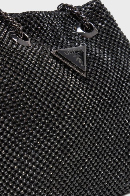 Guess Zalina Zincir Askılı Taşlı Mini HWRB9350750 Bayan Çanta HWRB93 50750 BLA SİYAH - 9