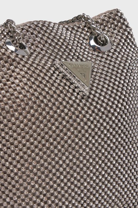 Guess Zalina Zincir Askılı Taşlı Mini HWRY9350750 Bayan Çanta HWRY93 50750 SIL GÜMÜŞ - 4