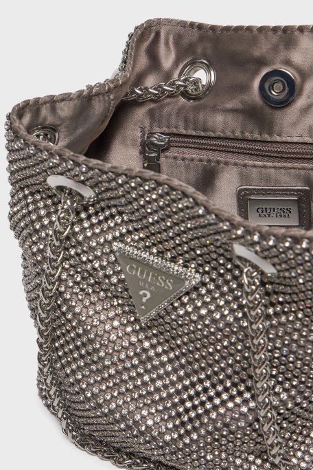 Guess Zalina Zincir Askılı Taşlı Mini HWRY9350750 Bayan Çanta HWRY93 50750 SIL GÜMÜŞ - 5