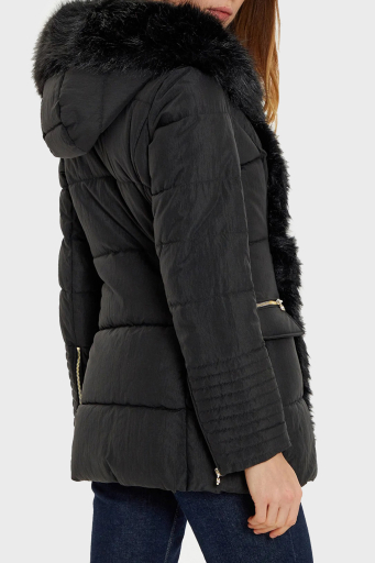 Marciano by Guess Zoe Kapitoneli Regular Fit Tüylü Kapüşonlu Şişme 4BGL417188A Bayan Mont 4BGL41 7188A JBLK SİYAH - 9