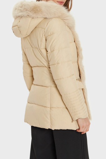 Marciano by Guess Zoe Regular Fit Tüylü Balıkçı Yaka Kapüşonlu Şişme 4BGL417188A Bayan Mont 4BGL41 7188A F1NN BEJ - 9