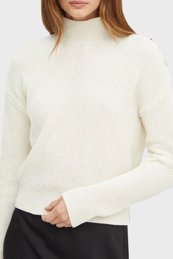 Guess Zylee Yün Karışımlı Regular Fit Balıkçı Yaka W4BR39Z2WX0 Bayan Kazak W4BR39 Z2WX0 G012 EKRU - 1