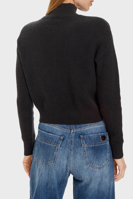Guess Zylee Yün Karışımlı Regular Fit Balıkçı Yaka W4BR39Z2WX0 Bayan Kazak W4BR39 Z2WX0 JBLK SİYAH - 3