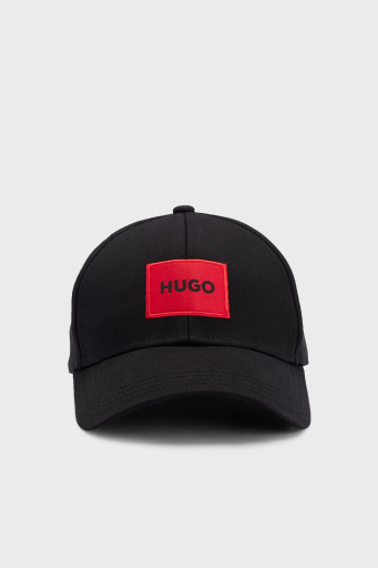 Hugo % 100 Pamuk Nakışlı Logolu Erkek Şapka 50492745 001 SİYAH-KIRMIZI - 3