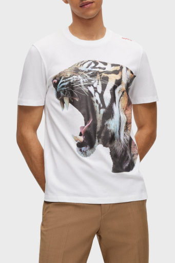 Hugo % 100 Pamuk Regular Fit Bisiklet Yaka Erkek T Shirt 50494577 100 BEYAZ - 6