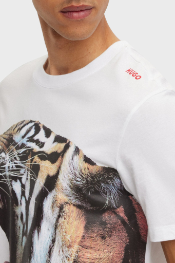Hugo % 100 Pamuk Regular Fit Bisiklet Yaka Erkek T Shirt 50494577 100 BEYAZ - 9