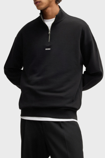 Hugo % 100 Pamuk Relaxed Fit Dik Yaka Logolu Erkek Sweat 50525881 001 SİYAH - 1