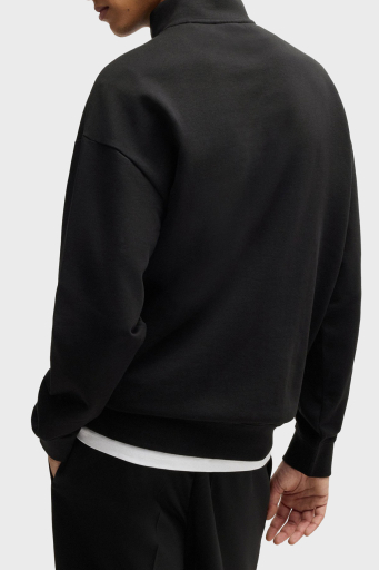 Hugo % 100 Pamuk Relaxed Fit Dik Yaka Logolu Erkek Sweat 50525881 001 SİYAH - 4