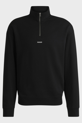 Hugo % 100 Pamuk Relaxed Fit Dik Yaka Logolu Erkek Sweat 50525881 001 SİYAH - 5