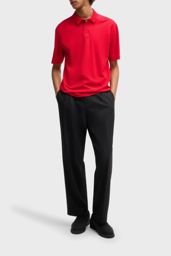 Hugo % 100 Pamuk Relaxed Fit Düğmeli Erkek Polo Yaka T Shirt 50493206 694 KIRMIZI - 7