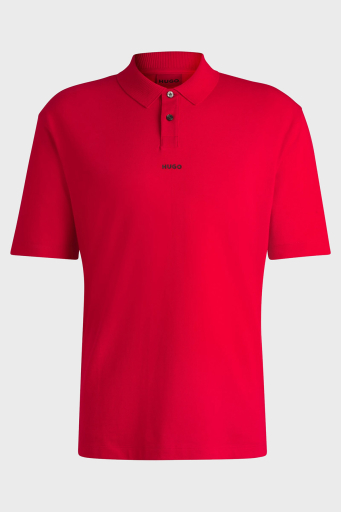 Hugo % 100 Pamuk Relaxed Fit Düğmeli Erkek Polo Yaka T Shirt 50493206 694 KIRMIZI - 10