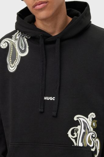 Hugo % 100 Pamuk Relaxed Fit Kanguru Cepli Kapüşonlu Erkek Sweat 50494559 001 SİYAH - 9