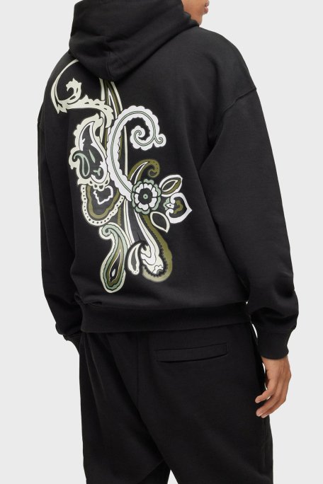 Hugo % 100 Pamuk Relaxed Fit Kanguru Cepli Kapüşonlu Erkek Sweat 50494559 001 SİYAH - 3