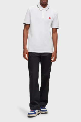 Hugo % 100 Pamuk Slim Fit Erkek Polo Yaka T Shirt 50490775 120 BEYAZ - 2