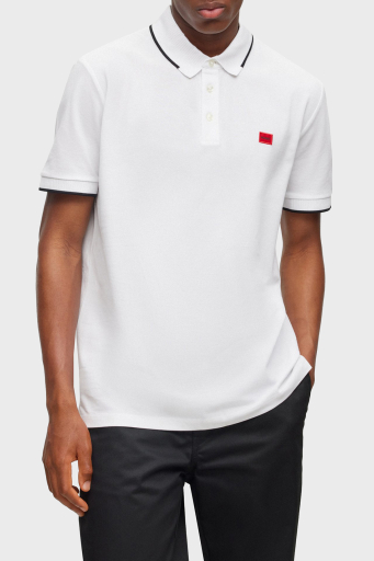 Hugo % 100 Pamuk Slim Fit Erkek Polo Yaka T Shirt 50490775 120 BEYAZ - 6