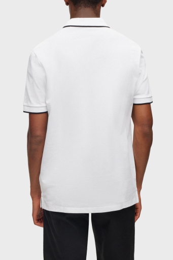 Hugo % 100 Pamuk Slim Fit Erkek Polo Yaka T Shirt 50490775 120 BEYAZ - 8