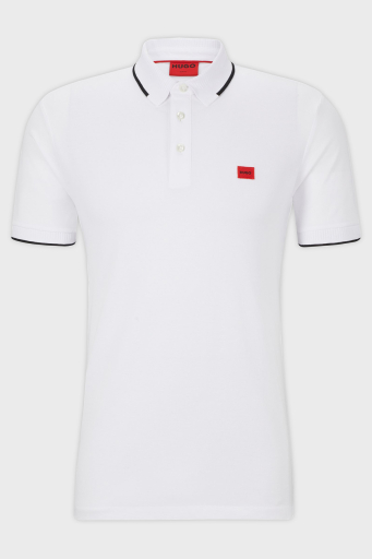 Hugo % 100 Pamuk Slim Fit Erkek Polo Yaka T Shirt 50490775 120 BEYAZ - 10