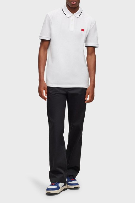 Hugo % 100 Pamuk Slim Fit Erkek Polo Yaka T Shirt 50490775 120 BEYAZ - 2