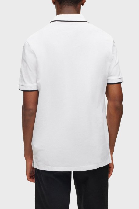 Hugo % 100 Pamuk Slim Fit Erkek Polo Yaka T Shirt 50490775 120 BEYAZ - 3