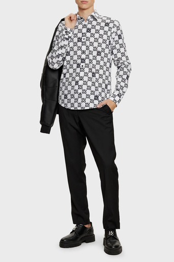 Hugo % 100 Pamuk Slim Fit Tamamı Logolu Erkek Gömlek 50534257 199 SİYAH-BEYAZ - 3