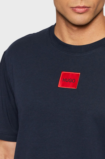 Hugo Baskılı Regular Fit Bisiklet Yaka % 100 Pamuk Erkek T Shirt 50447978 405 LACİVERT - 8