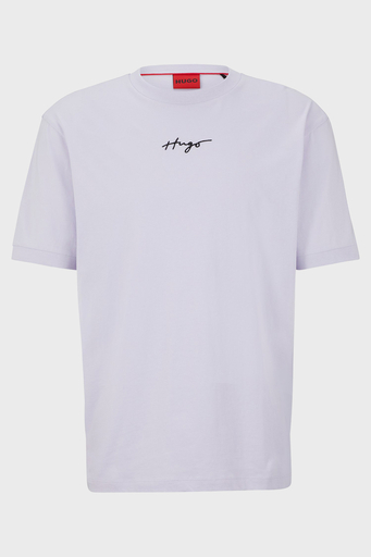 Hugo Bisiklet Yaka % 100 Pamuk Relaxed Fit Erkek T Shirt 50486471 535 LİLA - 5