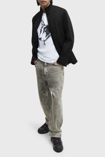 Hugo Bisiklet Yaka Regular Fit Pamuklu Jarse Erkek T Shirt 50504916 100 BEYAZ - 2