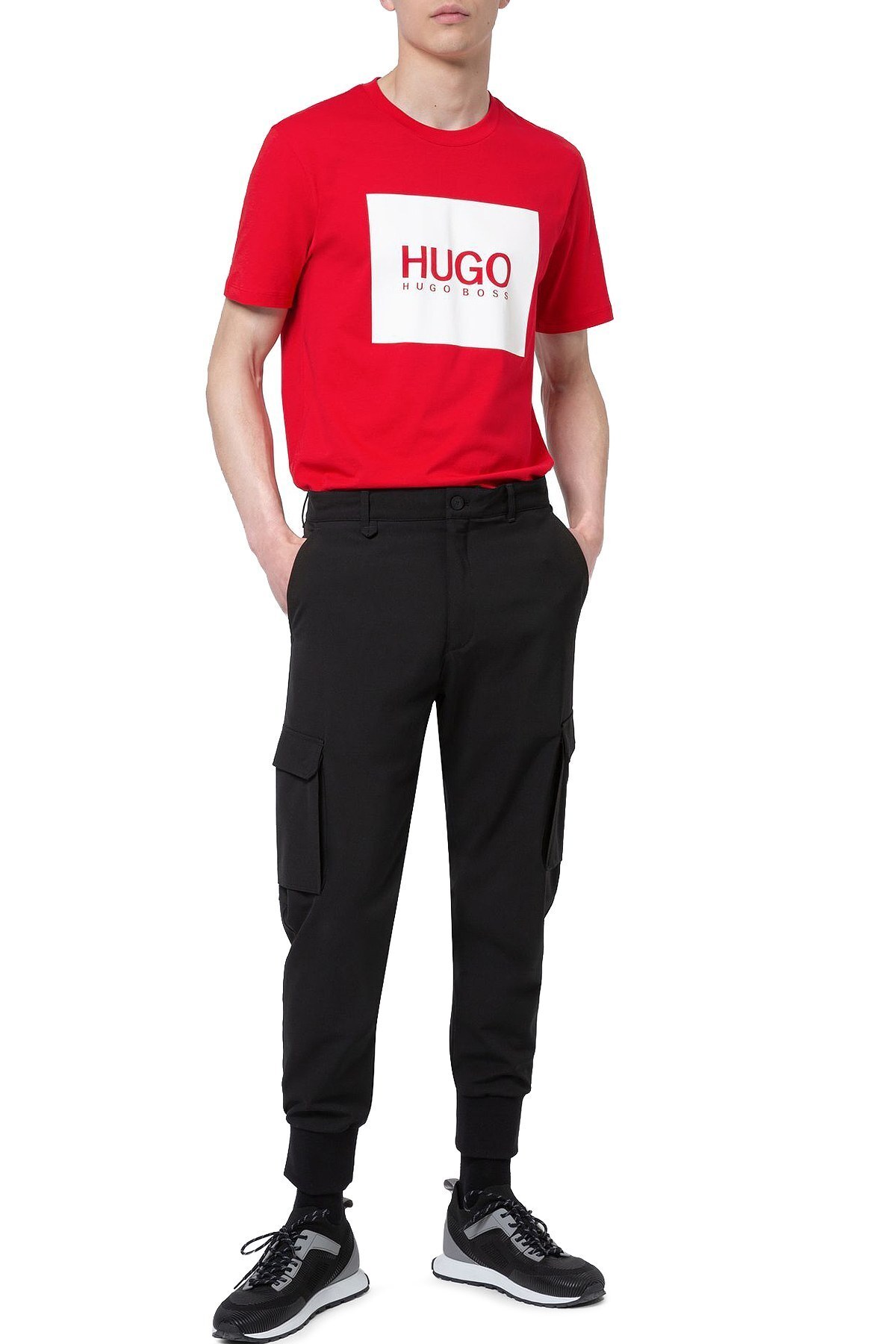 Hugo Boss % 100 Pamuklu Bisiklet Yaka Erkek T Shirt 50448795 693 KIRMIZI