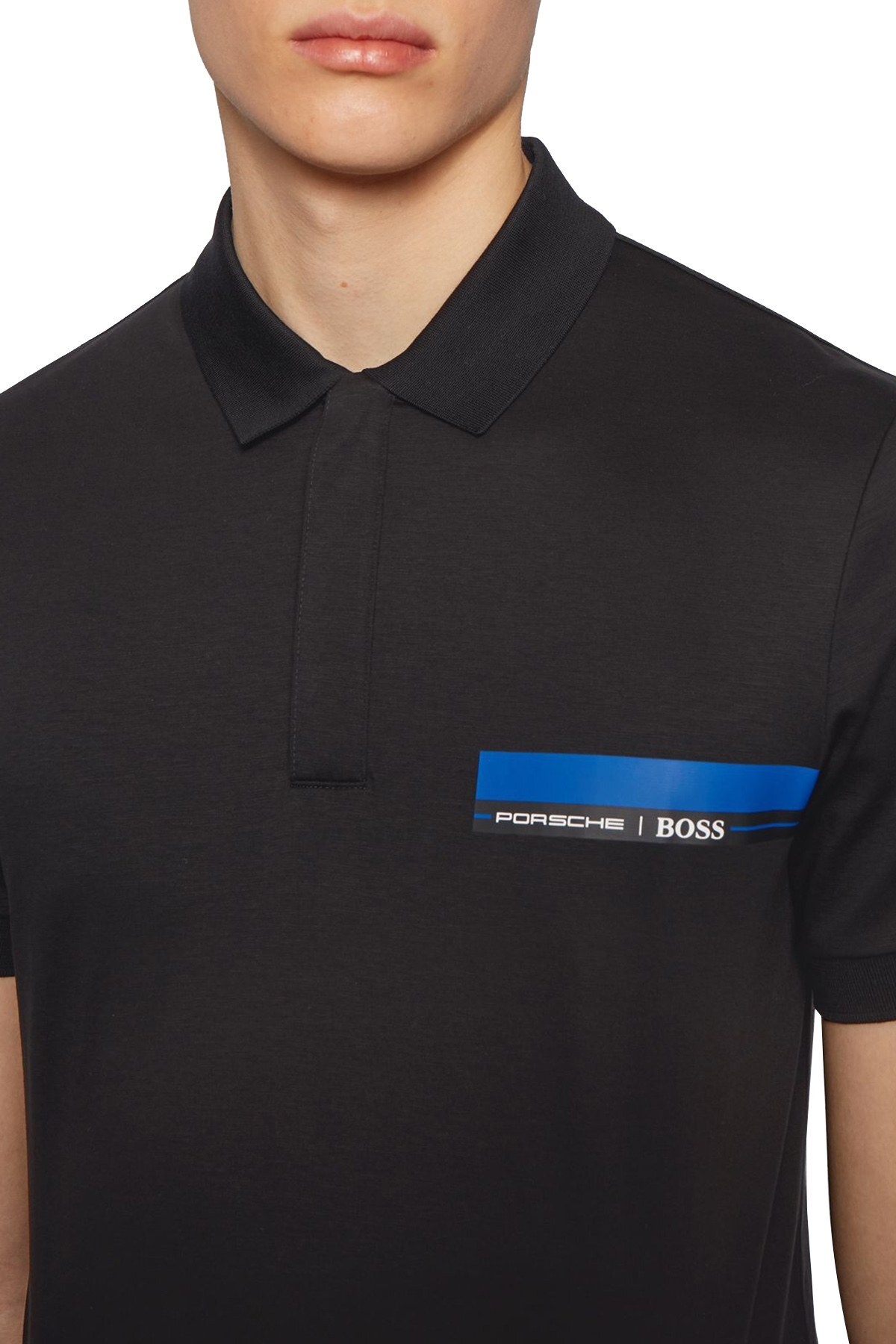 Hugo Boss % 100 Pamuklu Slim Fit T Shirt Erkek Polo 50449394 001 SİYAH