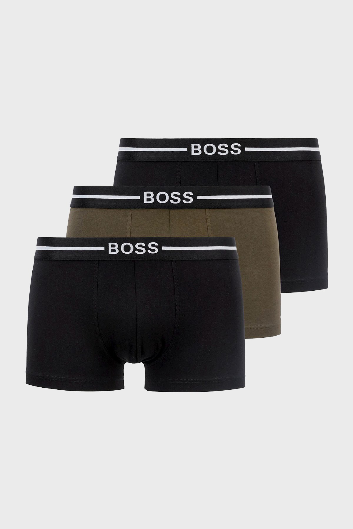 Hugo Boss 3 Pack Erkek Boxer 50451408 301 Haki-Siyah-Siyah