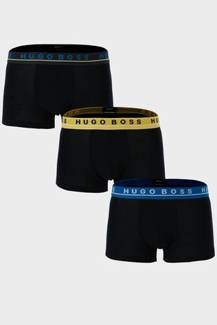 Hugo Boss - Hugo Boss 3 Pack Esnek Pamuklu Erkek Boxer 50459358 985 SİYAH