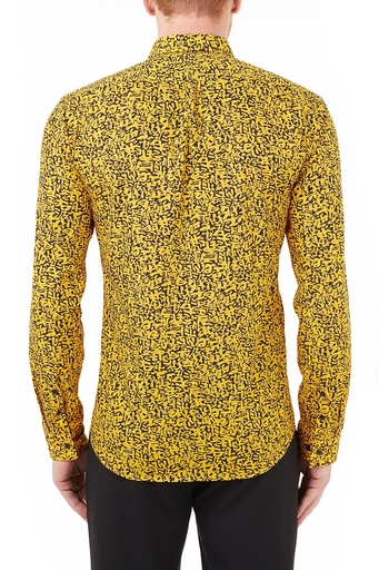 Hugo Boss Extra Slim Fit Baskılı % 100 Pamuk Erkek Gömlek 50449731 826 SARI - 2