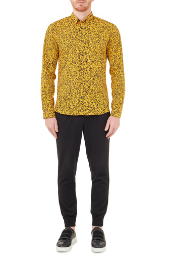Hugo Boss Extra Slim Fit Baskılı % 100 Pamuk Erkek Gömlek 50449731 826 SARI - 5