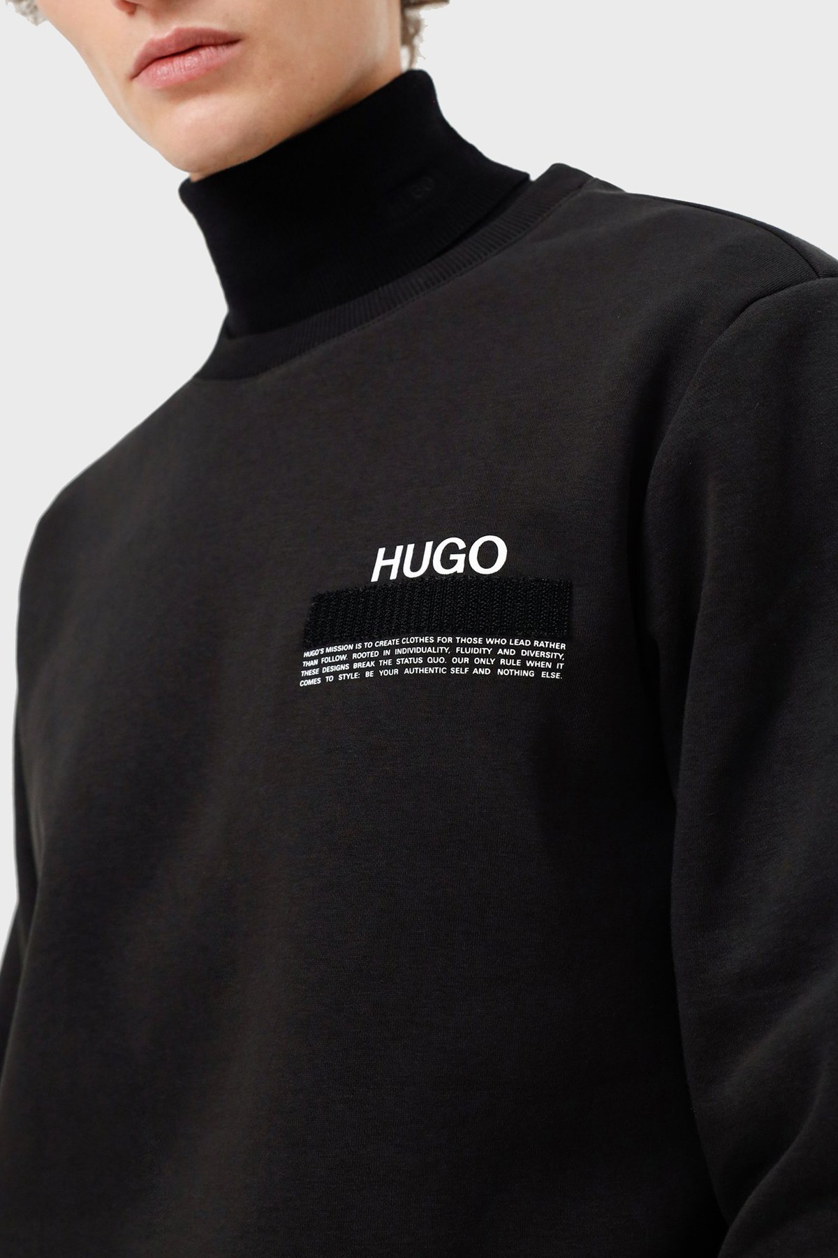 Hugo Boss Logolu Organik Pamuklu Bisiklet Yaka Regular Fit Erkek Sweat 50458322 001 SİYAH