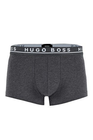 Hugo Boss - Hugo Boss Pamuklu 3 Pack Erkek Boxer 50325403 061 Koyu Gri-Gri-Siyah (1)
